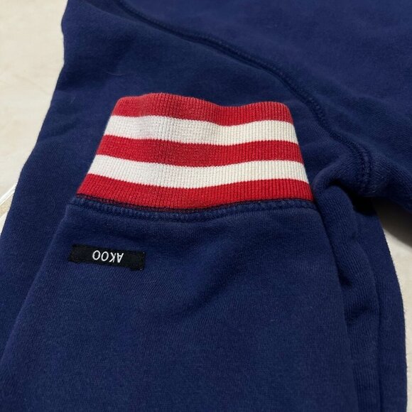 Akoo "King" Hoodie Medium‎ Blue & Red Cotton/Polyester Sweatshirt Y2K - Picture 9 of 10